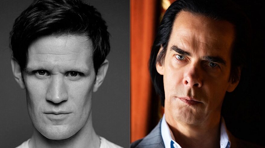 Close-ups of actor Matt Smith and writer/musician Nick Cave