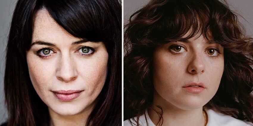 Close up headshots of actors Eve Myles and Gabrielle Creevy next to one another