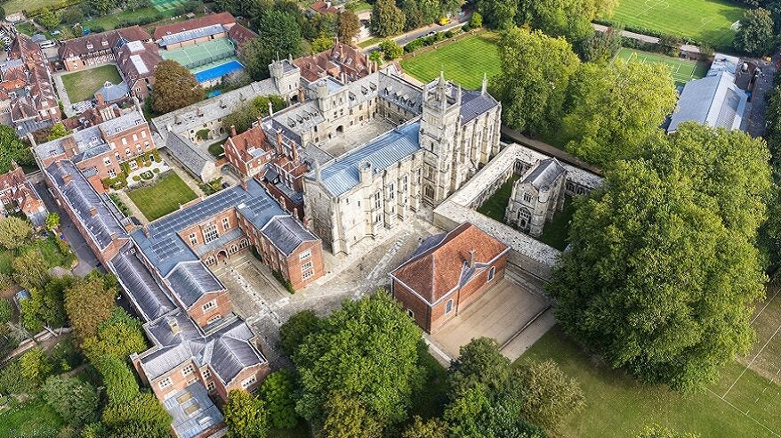 Aerial shot of Winchester College