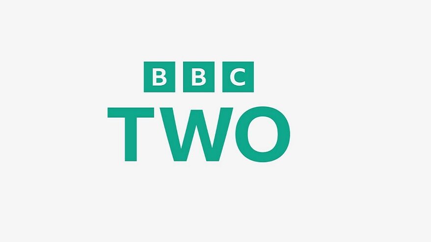 BBC Two logo, green writing on white background