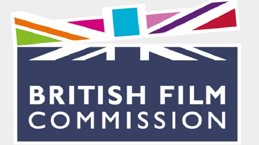 British Film Commission logo - a multicoloured clapperboard graphic