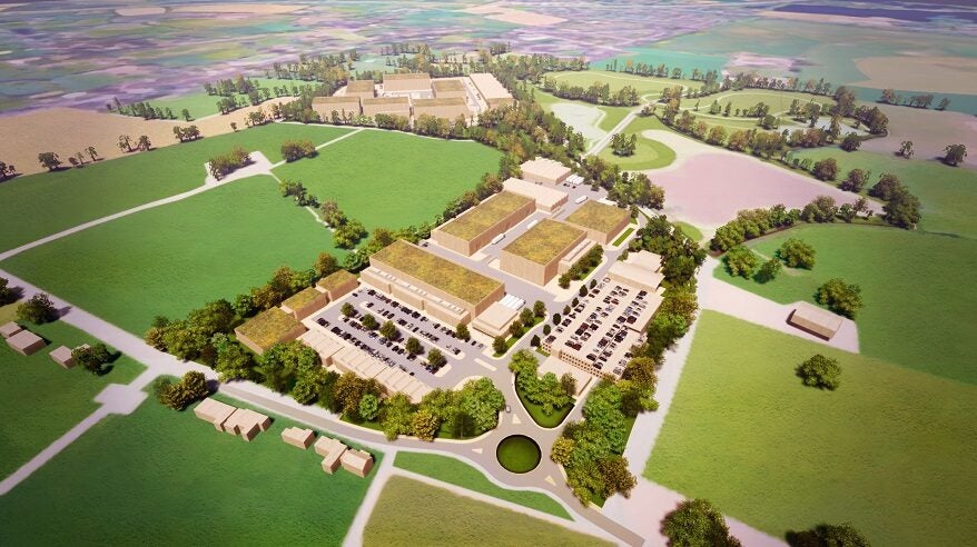 CGI aerial view of planned Holyport Studios