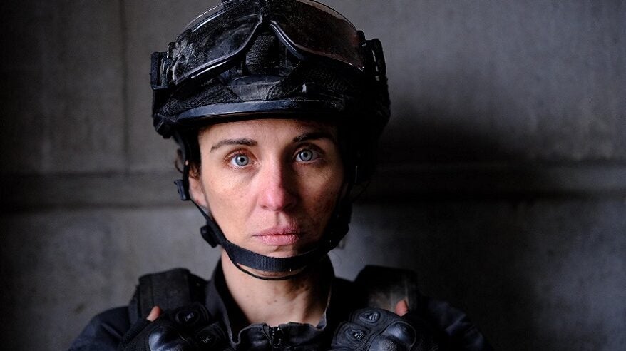 Close-up of actor Vicky McClure in bomb disposal drama Trigger Point