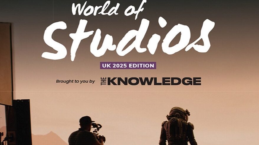 Front cover image of World of Studios UK 2025 with big white italic font