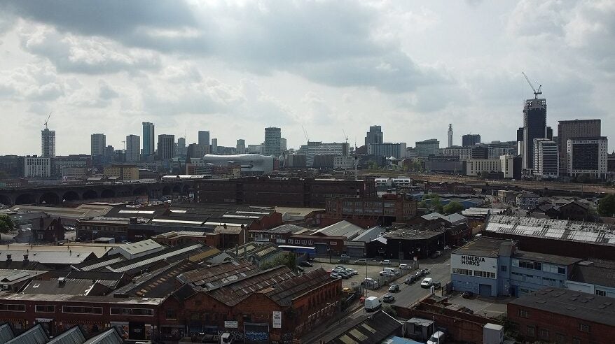 Aerial photo of Digbeth in Birmingham