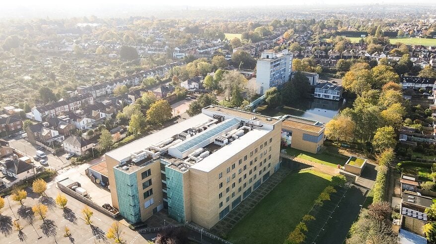 Aerial shot of the former Pentland Group HQ in north London