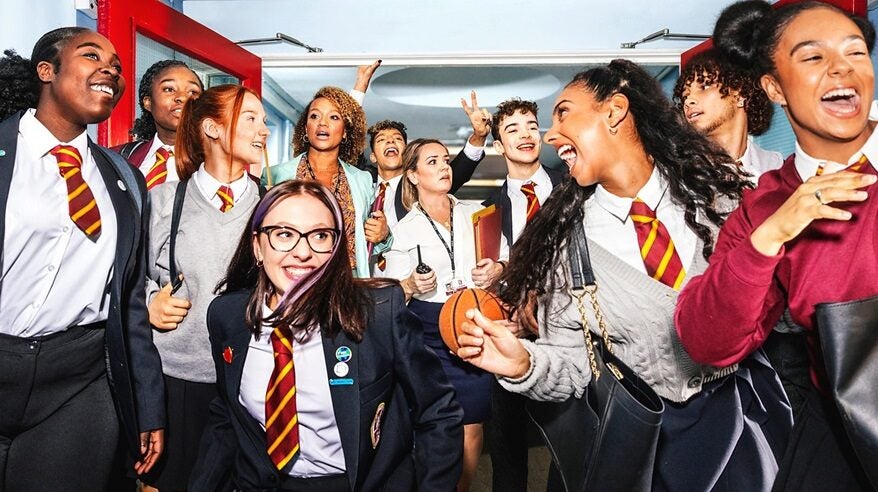 Group of schoolkids in BBC drama Waterloo Road